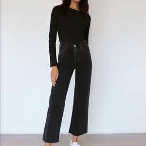 Aritzia High Rise Wide Leg Black Jeans